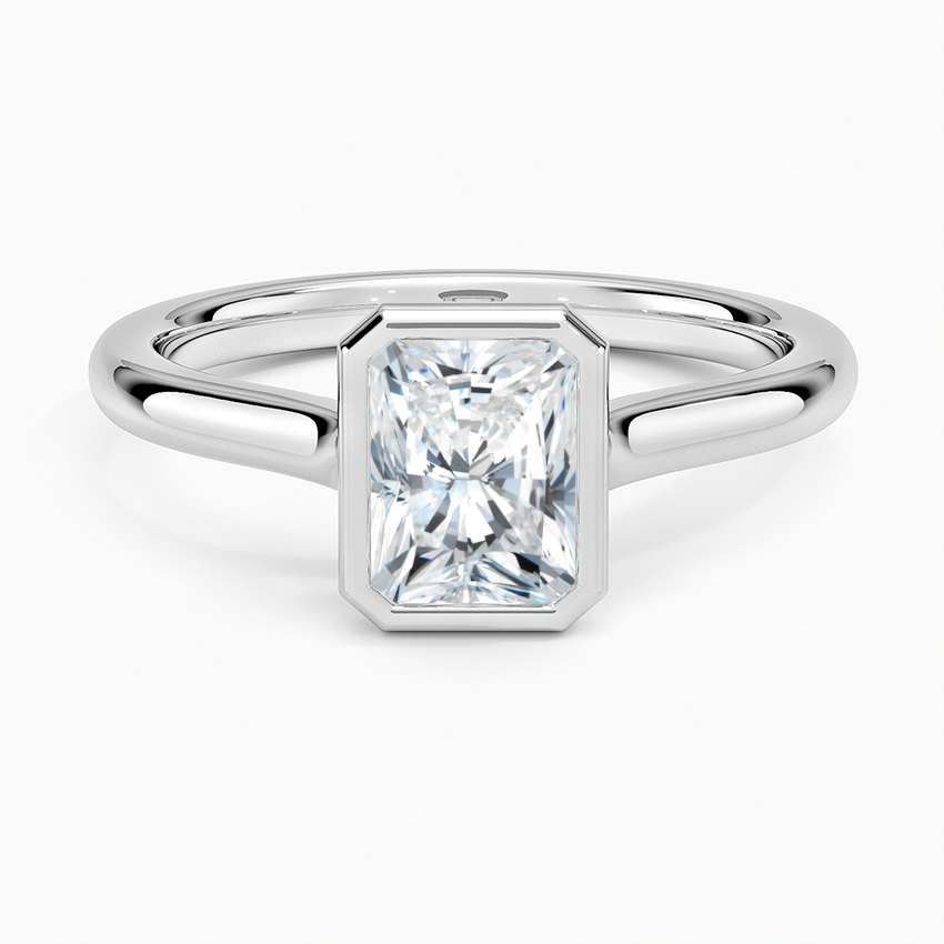 Luna 2mm Bezel Ring Platinum Radiant Engagement Ring