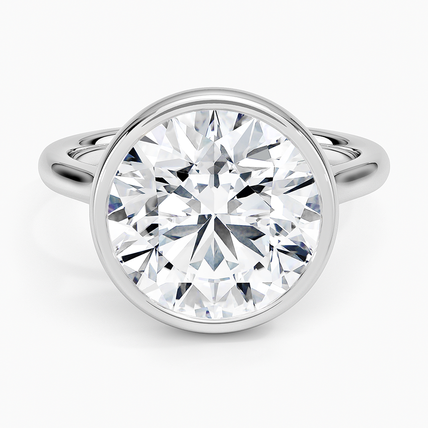 Luna 2mm Bezel Ring Platinum Round Engagement Ring