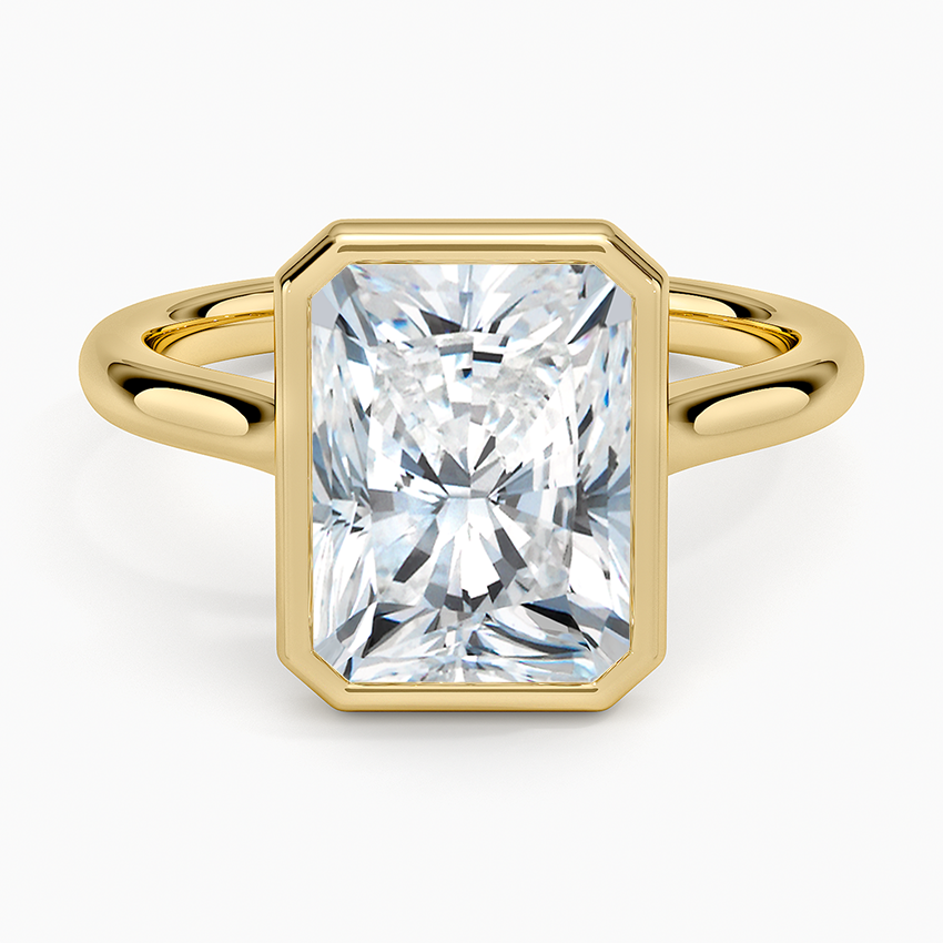 Luna 2mm Bezel Ring Yellow Gold 18k Radiant Engagement Ring