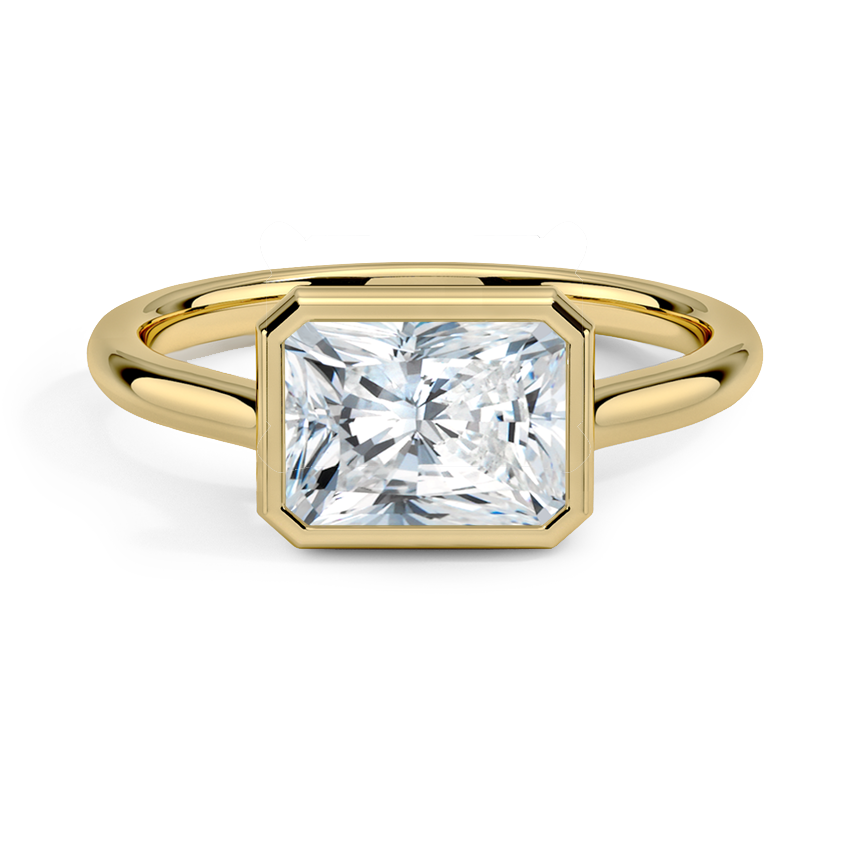 Luna East-West Bezel Solitaire Engagement Ring 18K Yellow Gold RA