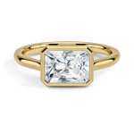 Luna East-West Bezel Solitaire Engagement Ring 18K Yellow Gold RA