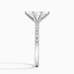 Petite Shared Prong Half Coverage Diamond Ring Platinum Marquise Engagement Ring