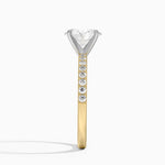 Petite Shared Prong Half Coverage Diamond Ring Yellow Gold 18k Oval Engagement Ring