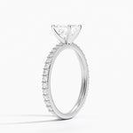 Petite Shared Prong Three-Quarter Coverage Diamond Ring (1/3 ct. tw.) Platinum Asscher Engagement Ring