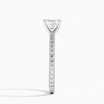Petite Shared Prong Three-Quarter Coverage Diamond Ring (1/3 ct. tw.) Platinum Asscher Engagement Ring