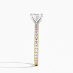 Petite Shared Prong Three-Quarter Coverage Diamond Ring (1/3 ct. tw.) Yellow Gold 18k Asscher Engagement Ring
