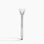 Petite Shared Prong Three-Quarter Coverage Diamond Ring (1/3 ct. tw.) Platinum Cushion Engagement Ring