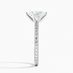 Petite Shared Prong Three-Quarter Coverage Diamond Ring (1/3 ct. tw.) Platinum Pear Engagement Ring