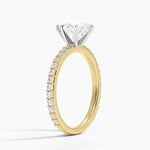 Petite Shared Prong Three-Quarter Coverage Diamond Ring (1/3 ct. tw.) Yellow Gold 18k Pear Engagement Ring