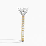 Petite Shared Prong Three-Quarter Coverage Diamond Ring (1/3 ct. tw.) Yellow Gold 18k Radiant Engagement Ring