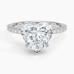 Petite Shared Prong Three-Quarter Coverage Diamond Ring (1/3 ct. tw.) Platinum Heart Engagement Ring
