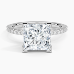 Petite Shared Prong Three-Quarter Coverage Diamond Ring (1/3 ct. tw.) Platinum Princess Engagement Ring