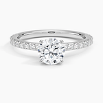 Petite Shared Prong Three-Quarter Coverage Diamond Ring (1/3 ct. tw.) Platinum Round Engagement Ring
