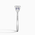 Nadia Sapphire and Diamond Ring Platinum Asscher Engagement Ring
