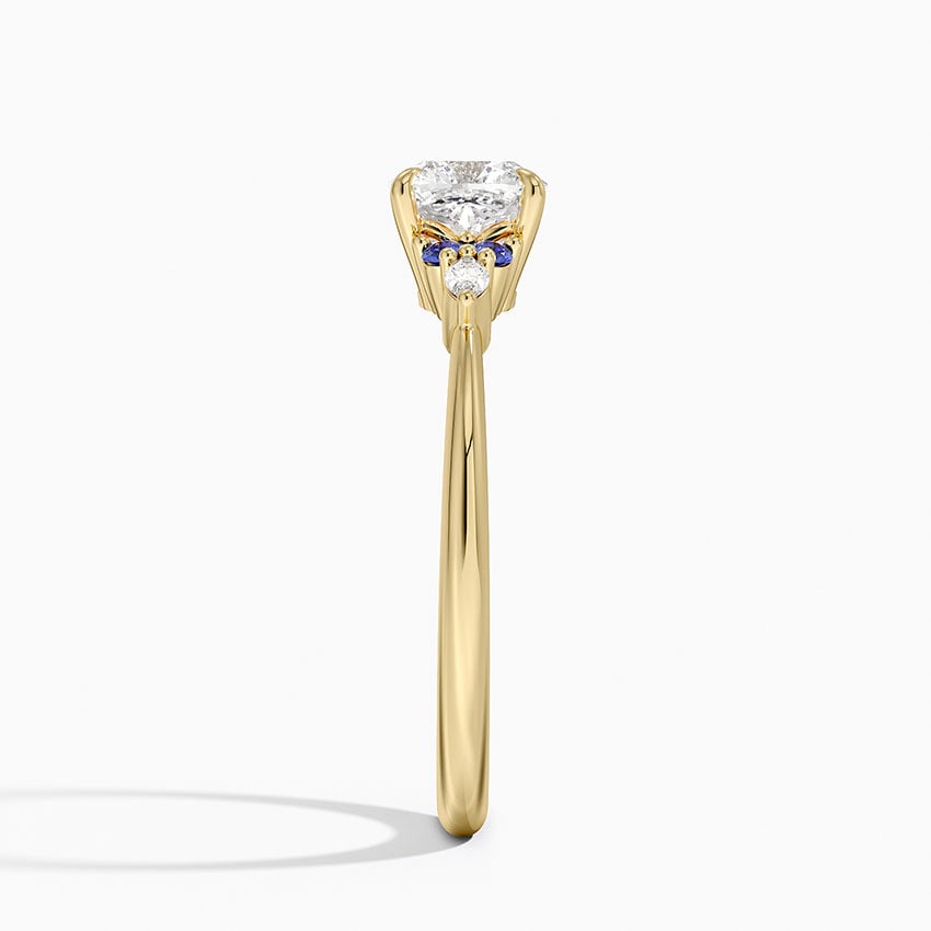 Nadia Sapphire and Diamond Ring Yellow Gold 18k Cushion Engagement Ring