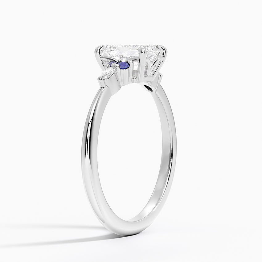 Nadia Sapphire and Diamond Ring Platinum Emerald Engagement Ring