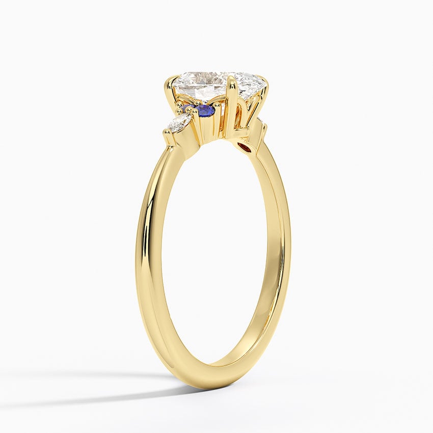 Nadia Sapphire and Diamond Ring Yellow Gold 18k Oval Engagement Ring