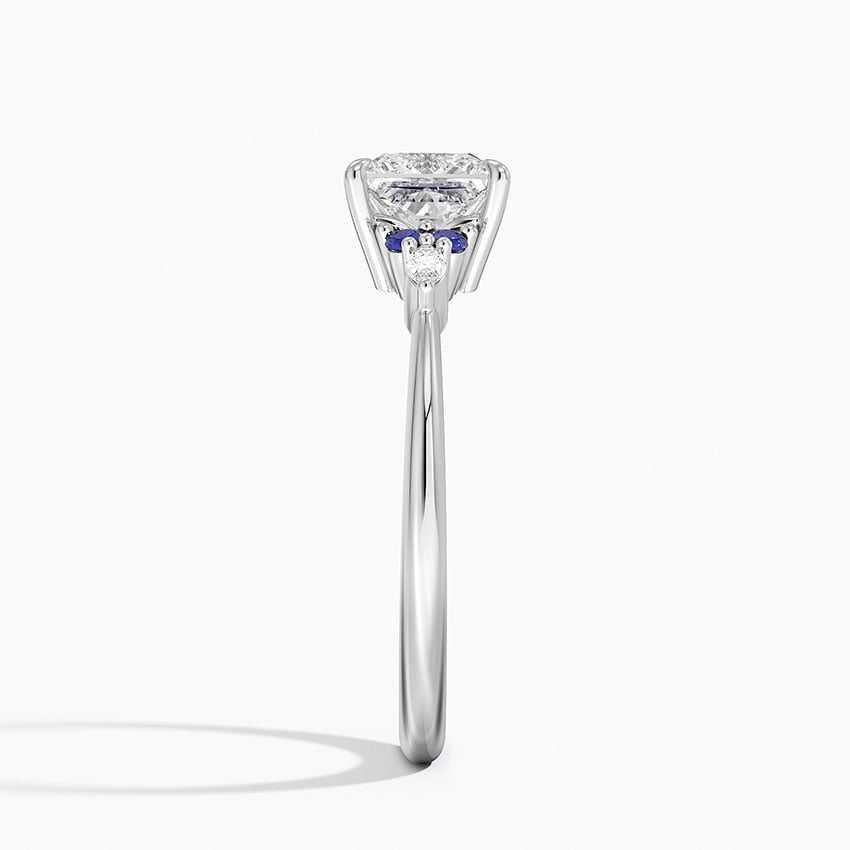 Nadia Sapphire and Diamond Ring Platinum Princess Engagement Ring