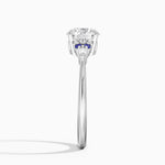 Nadia Sapphire and Diamond Ring Platinum Round Engagement Ring