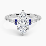 Nadia Sapphire and Diamond Ring Platinum Marquise Engagement Ring