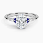 Nadia Sapphire and Diamond Ring Platinum Oval Engagement Ring