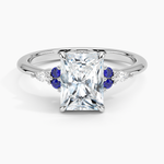 Nadia Sapphire and Diamond Ring Platinum Radiant Engagement Ring