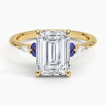 Nadia Sapphire and Diamond Ring Yellow Gold 18k Emerald Engagement Ring