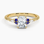 Nadia Sapphire and Diamond Ring Yellow Gold 18k Radiant Engagement Ring