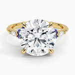 Nadia Sapphire and Diamond Ring Yellow Gold 18k Round Engagement Ring