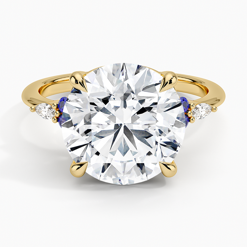 Nadia Sapphire and Diamond Ring Yellow Gold 18k Round Engagement Ring