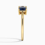 Luxe Rhiannon Three Stone Sapphire Ring Yellow Gold 18k Asscher Engagement Ring