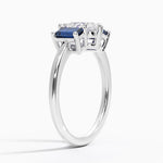Luxe Rhiannon Three Stone Sapphire Ring Platinum Pear Engagement Ring