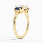 Luxe Rhiannon Three Stone Sapphire Ring Yellow Gold 18k Radiant Engagement Ring