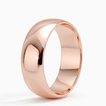 Comfort Fit 7mm Wedding Ring Rose Gold 18k Wedding Band