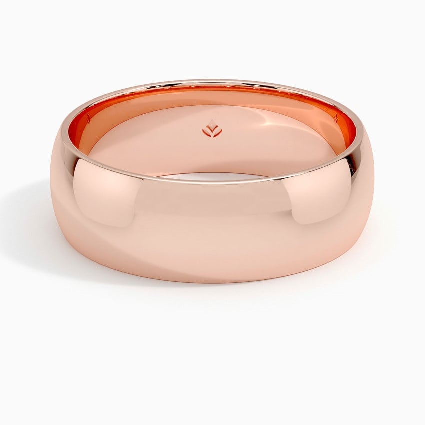 Comfort Fit 7mm Wedding Ring Rose Gold 18k Wedding Band