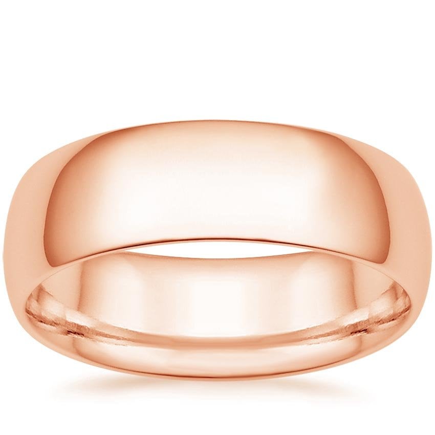 Comfort Fit 7mm Wedding Ring Rose Gold 18k Wedding Band