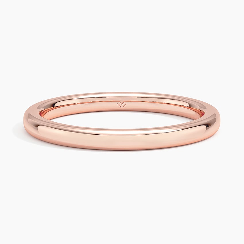 Comfort Fit Wedding Ring Rose Gold 18k 2mm Wedding Band