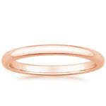 Comfort Fit Wedding Ring Rose Gold 18k 2mm Wedding Band