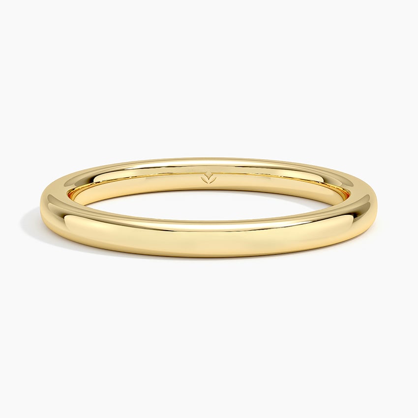 Comfort Fit Wedding Ring Yellow Gold 18k 2mm Wedding Band