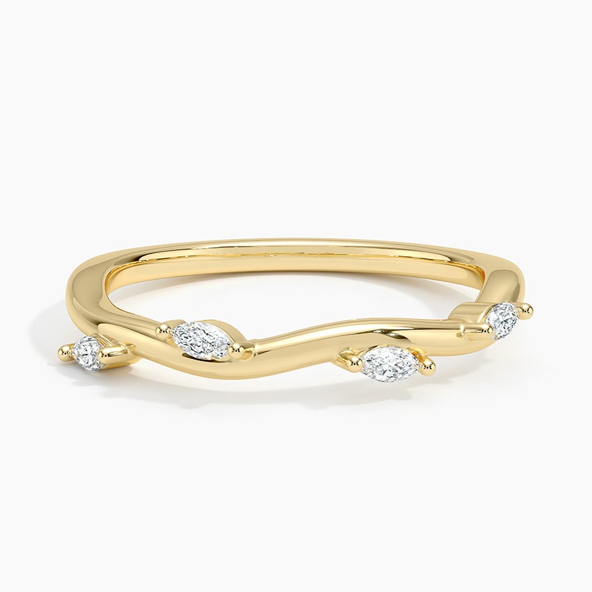Winding Willow Diamond Ring Yellow Gold 18k Wedding Band