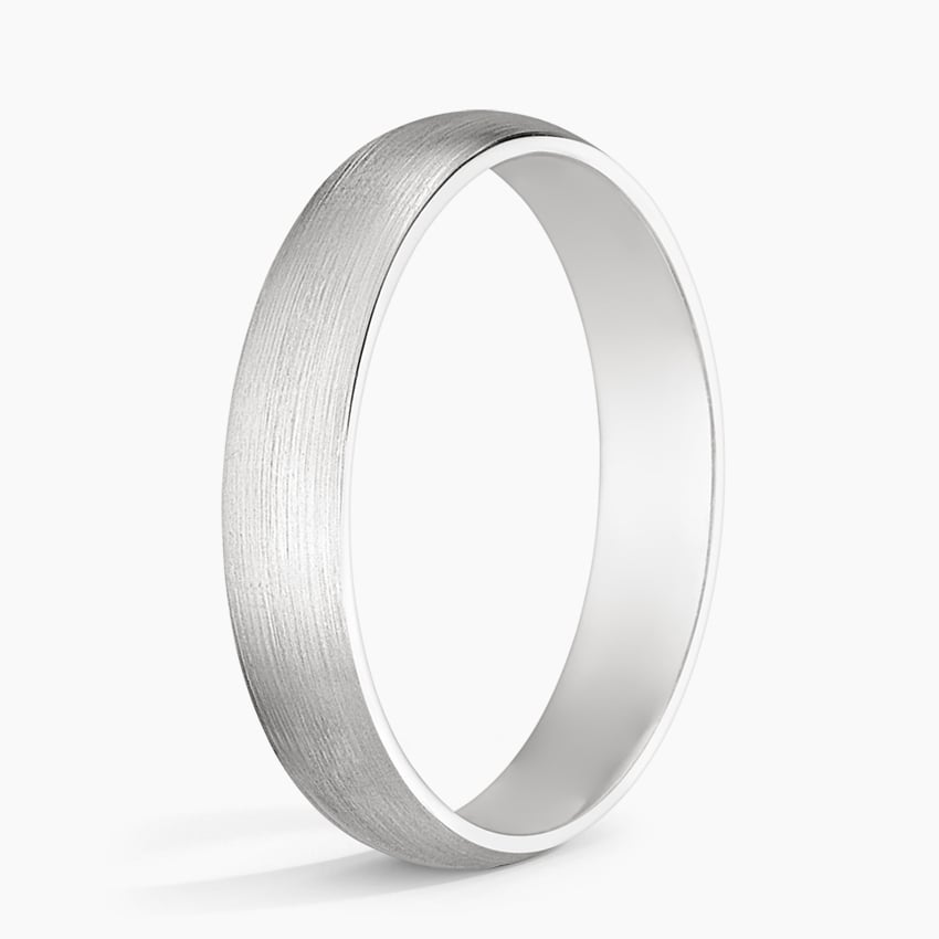 Matte Slim Profile 4mm Wedding Ring Platinum Wedding Band