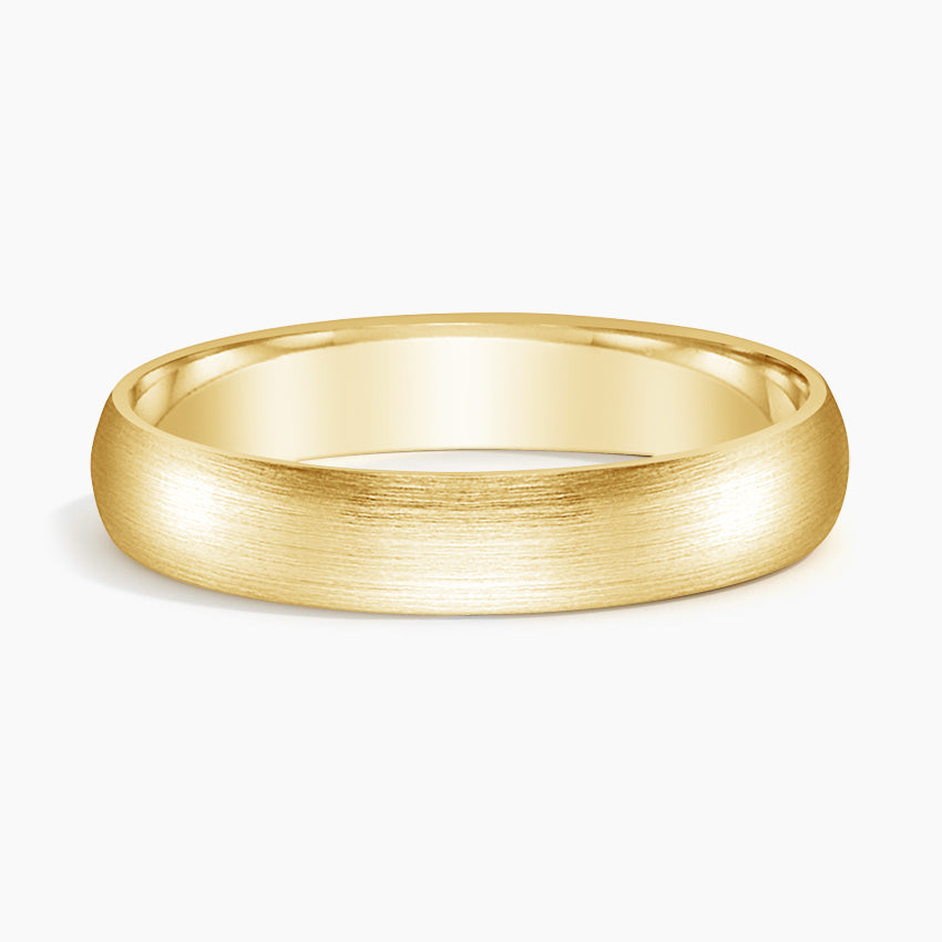 Matte Slim Profile 4mm Wedding Ring Yellow Gold 18k Wedding Band