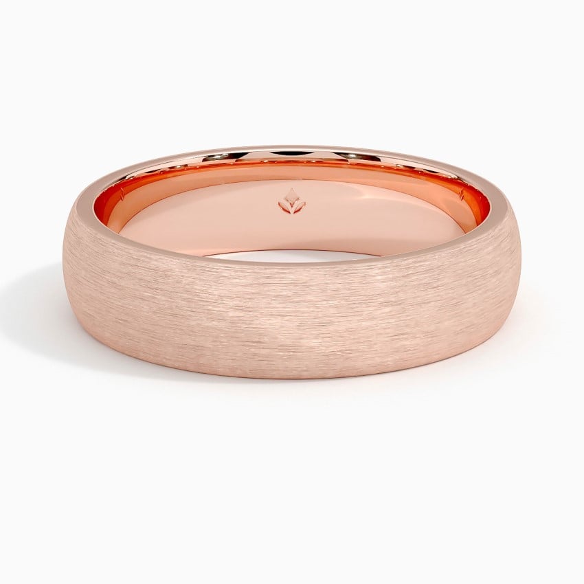 Matte Comfort Fit 5.5mm Wedding Ring Rose Gold 18k Wedding Band