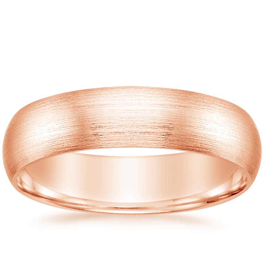 Matte Comfort Fit 5.5mm Wedding Ring Rose Gold 18k Wedding Band