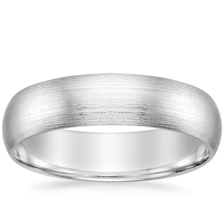Matte Comfort Fit 5.5mm Wedding Ring Platinum Wedding Band