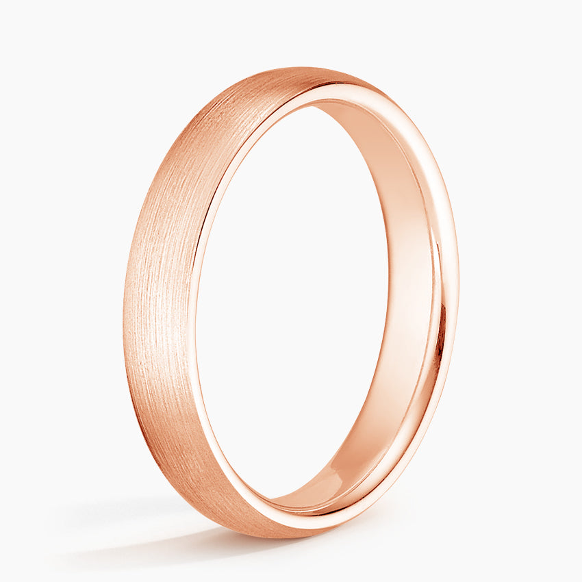 Matte Comfort Fit 4mm Wedding Ring Rose Gold 18k Wedding Band