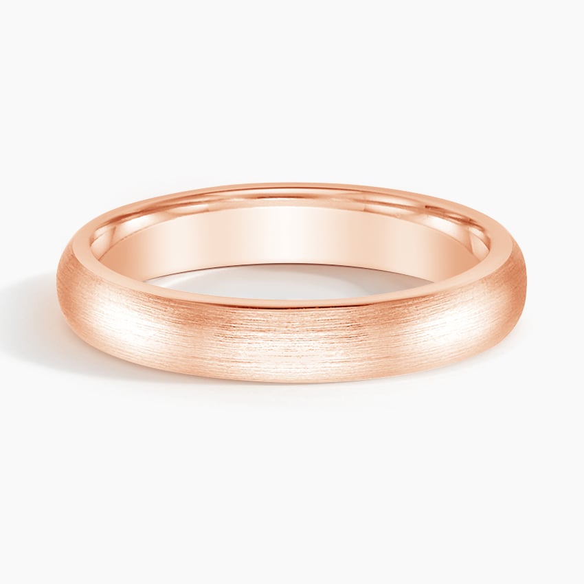 Matte Comfort Fit 4mm Wedding Ring Rose Gold 18k Wedding Band