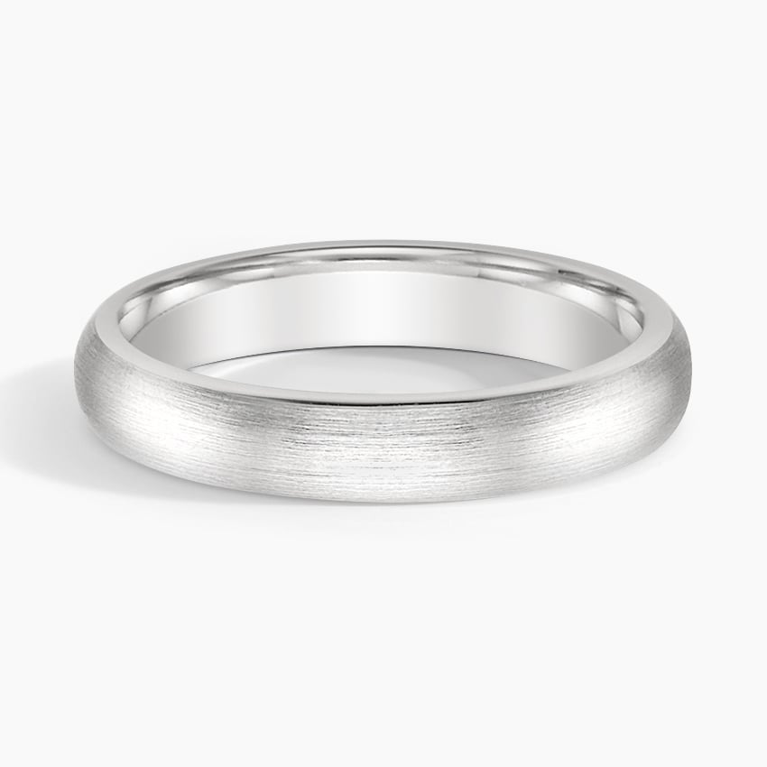 Matte Comfort Fit 4mm Wedding Ring Platinum Wedding Band