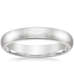 Matte Comfort Fit 4mm Wedding Ring Platinum Wedding Band