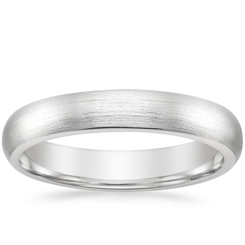 Matte Comfort Fit 4mm Wedding Ring Platinum Wedding Band